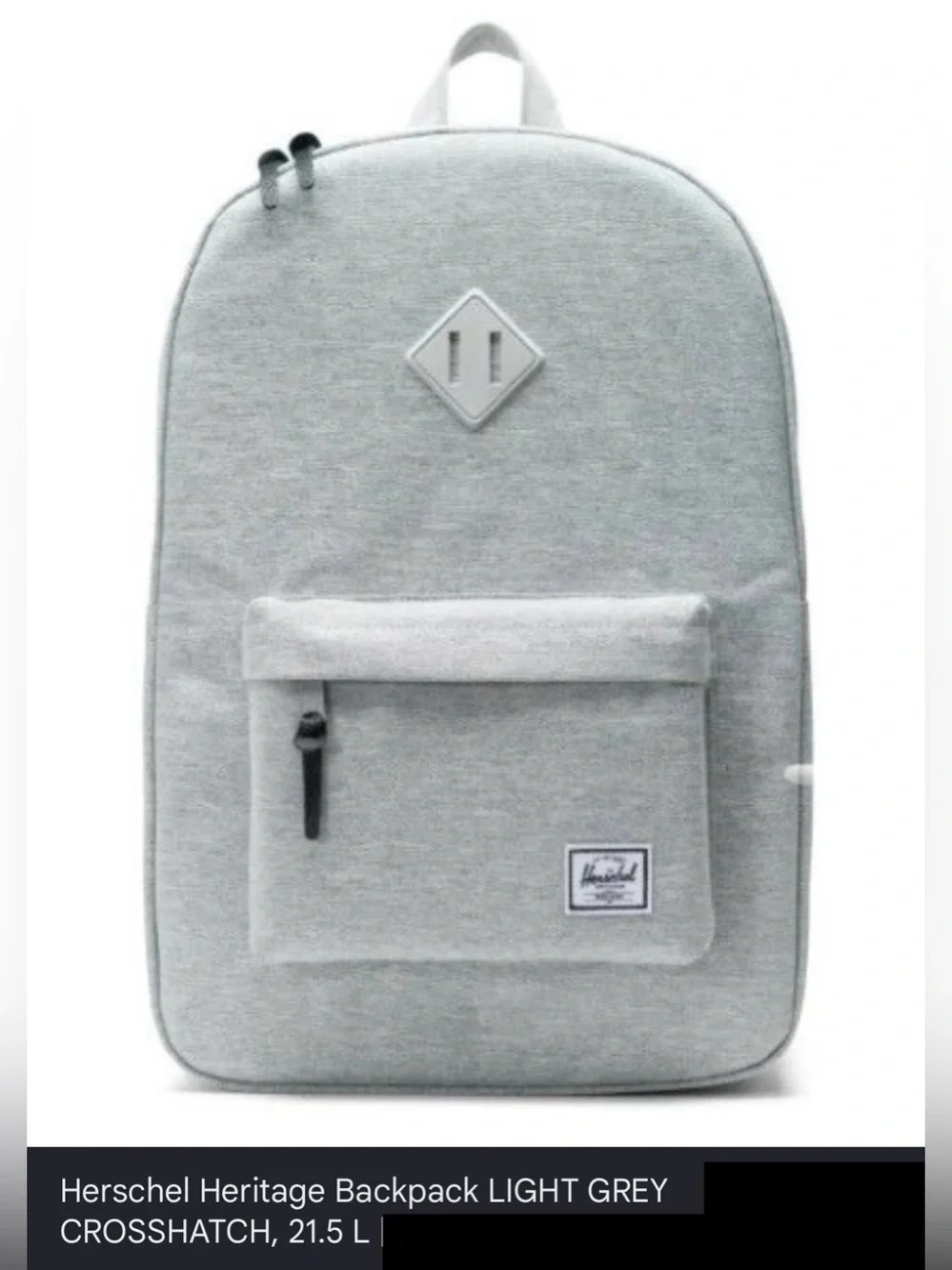 NWT🏷️ Herschel Supply Co. Heritage Backpack – Light Grey Crosshatch (21.5L)